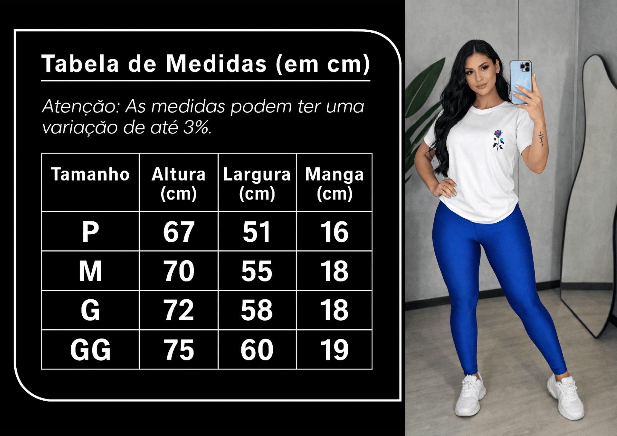 Camiseta Feminina Premium Manga Curta Tradicional  Rose Blue