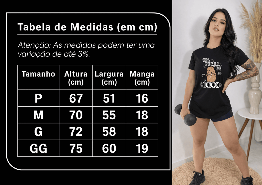 Camiseta Feminina Tradicional Manga Curta - Na Força do Ódio