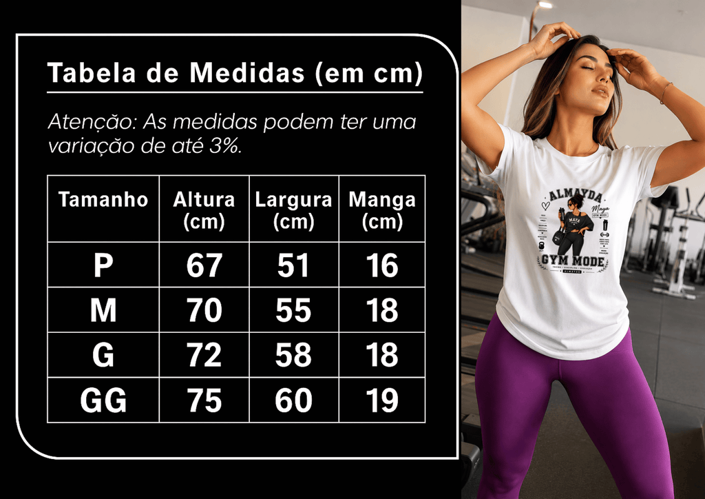 Camiseta Feminina Tradicional Manga Curta -  Almayda Gym Mode