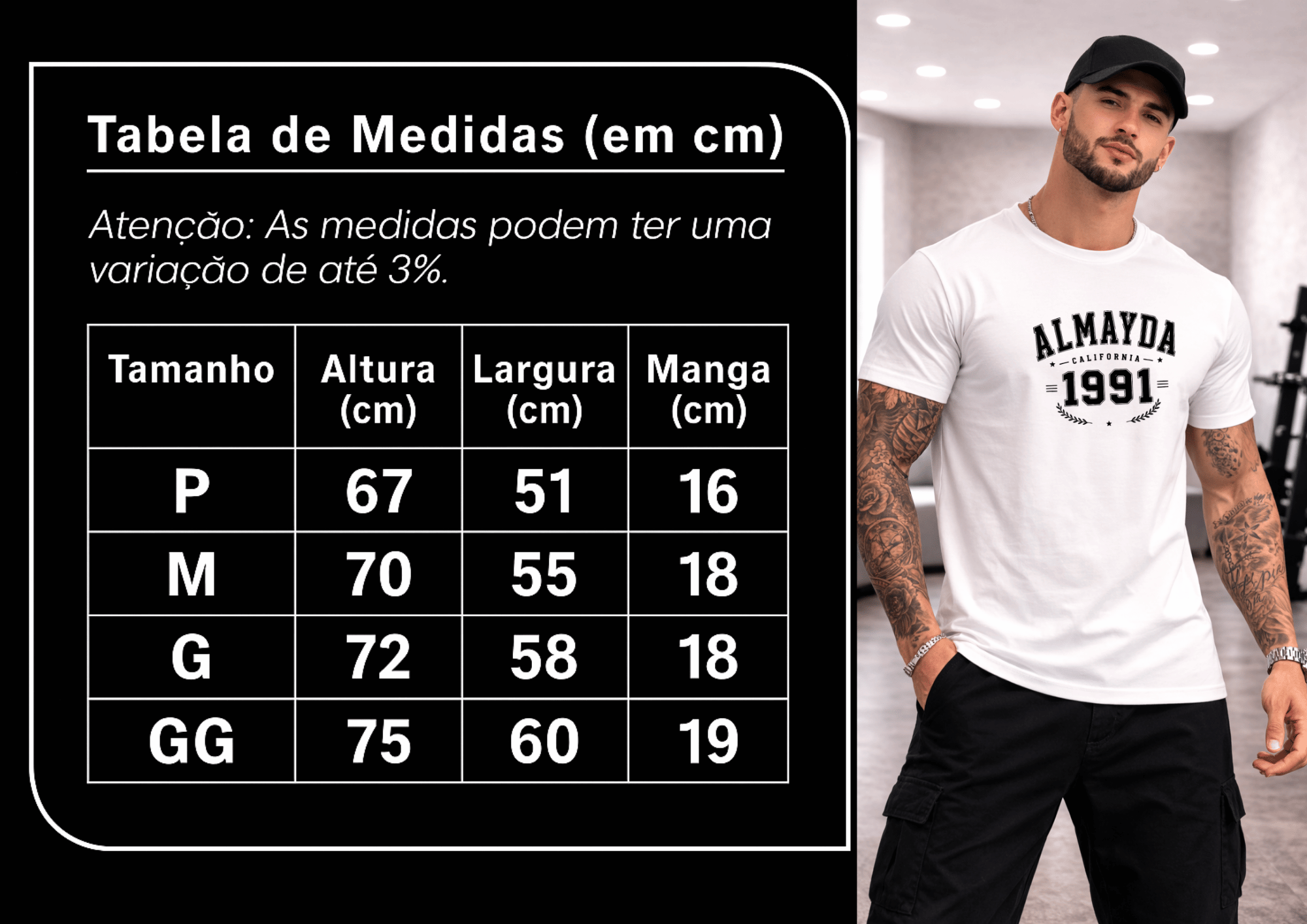 Camiseta Masculina Premium - Manga Curta Almayda Lançamento California 1991