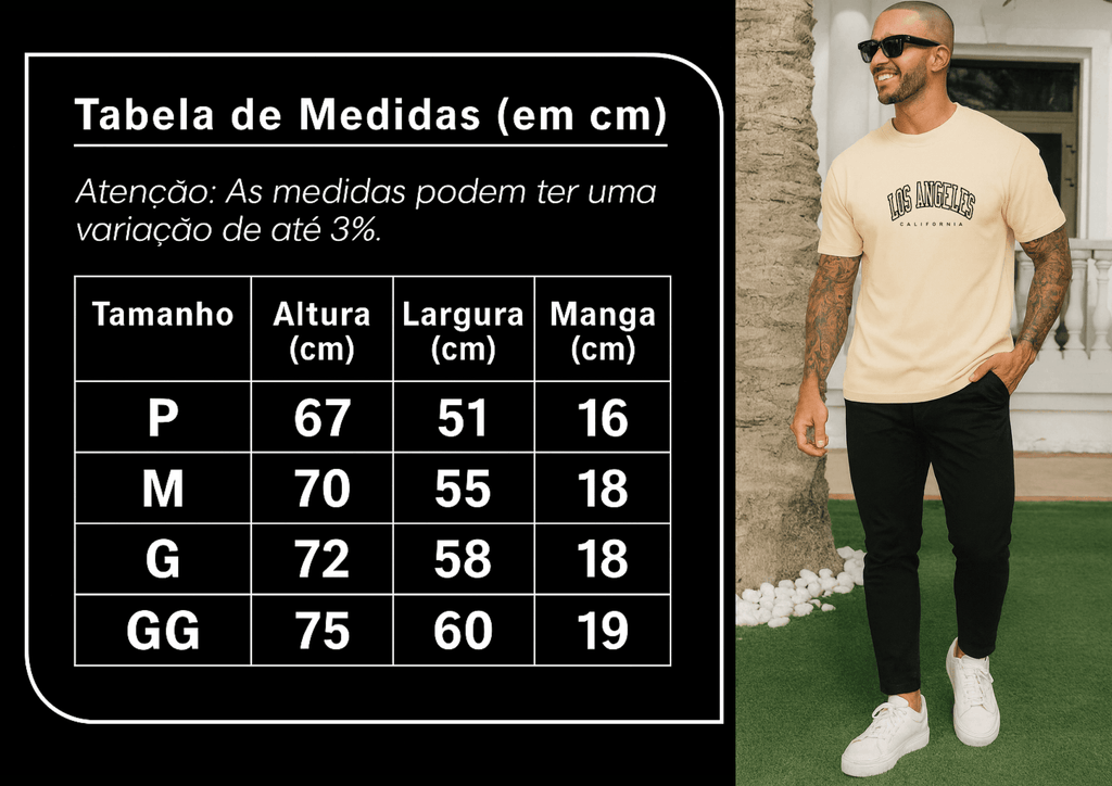 Camiseta Masculina | Estampa - Los Angeles California