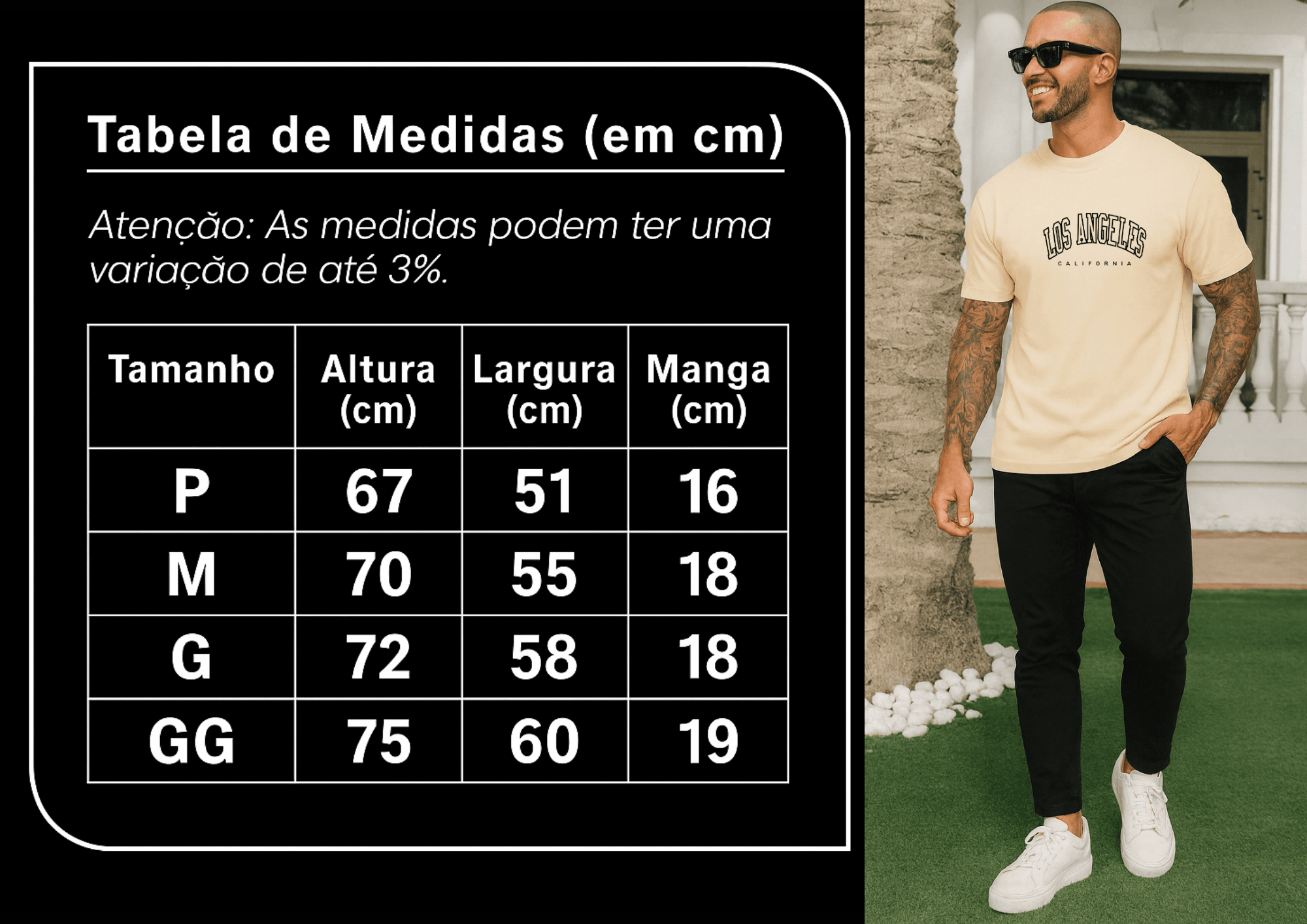 Camiseta Masculina | Estampa - Los Angeles California