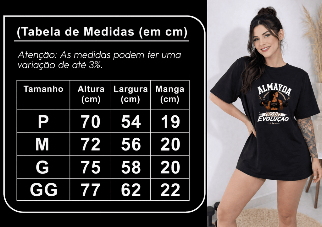Camisetão Feminino Oversized Almayda - Evolution Mode