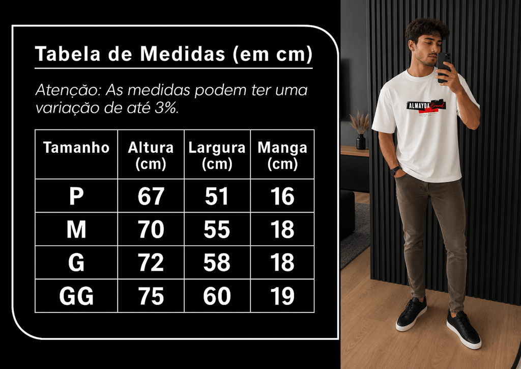Camiseta Masculina Premium - Manga Curta Almayda Brand