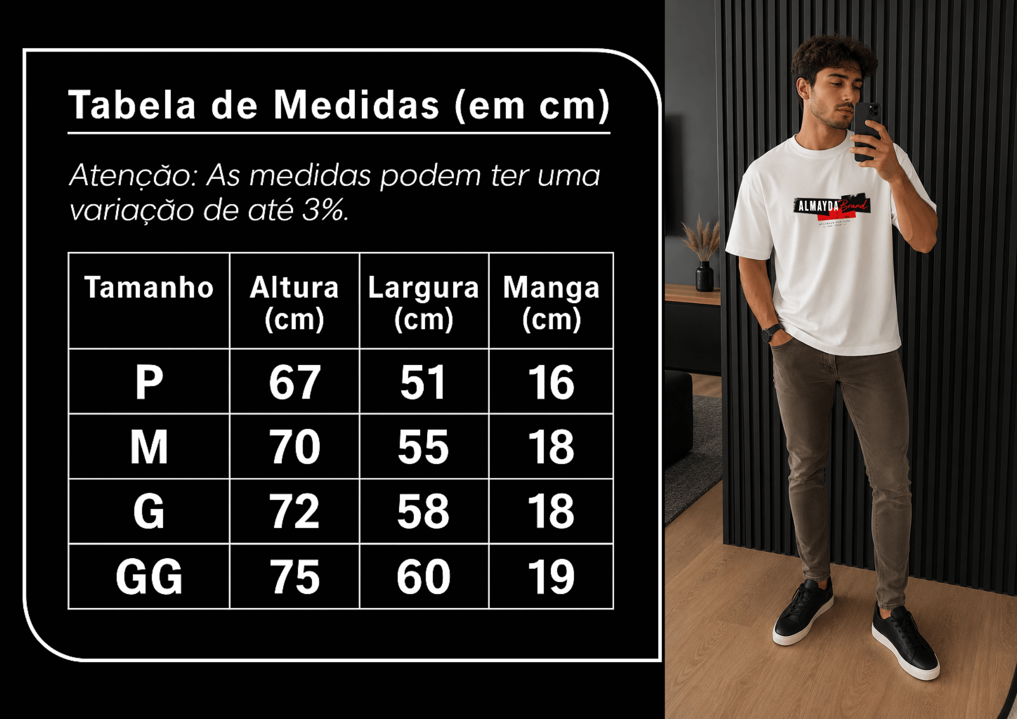 Camiseta Masculina Premium - Manga Curta Almayda Brand