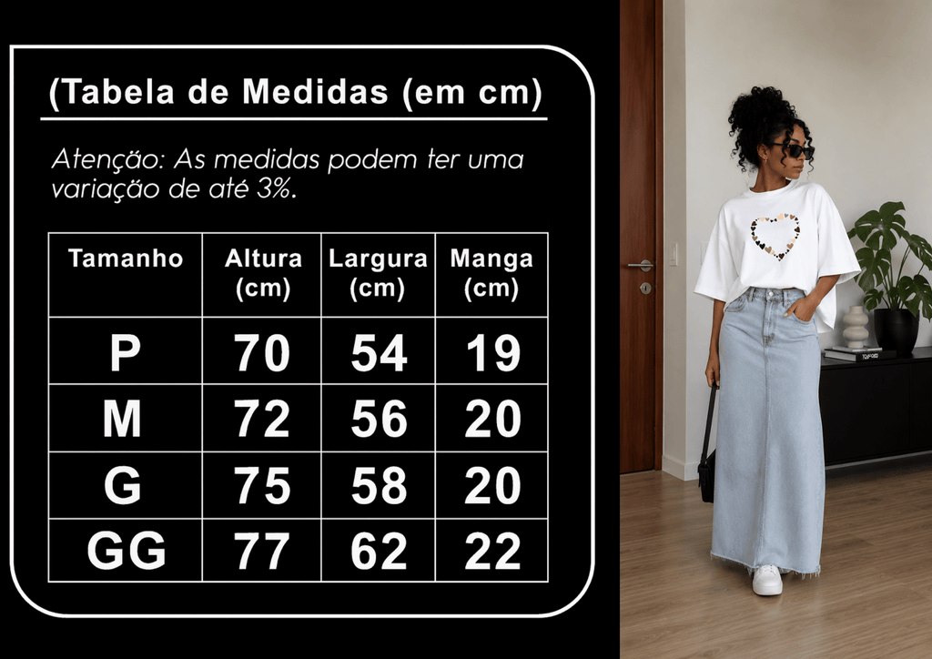Camisetão Feminino Oversized Almayda - Romantic Vibe