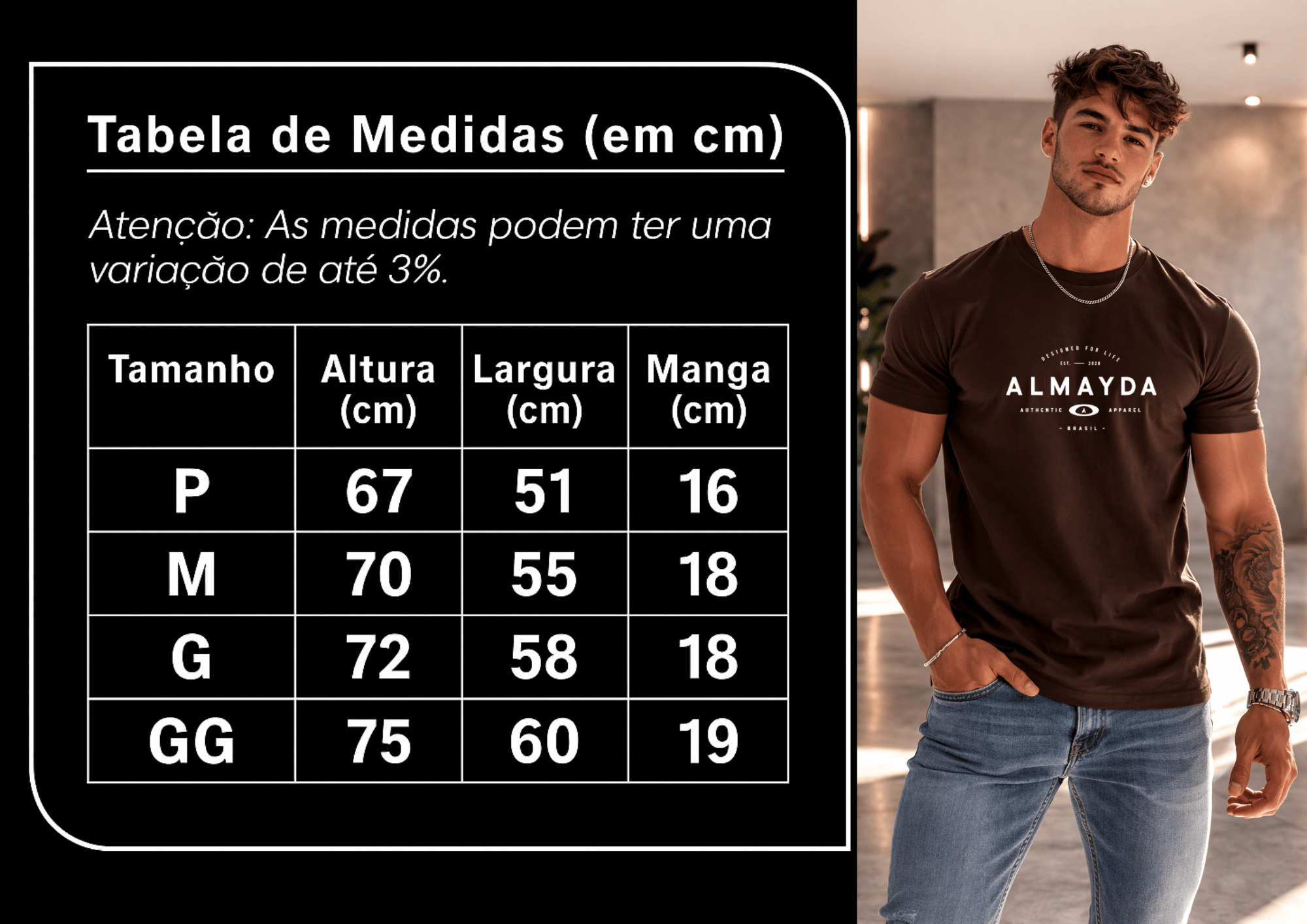 Camiseta Masculina Premium Manga Curta - Lançamento Almayda Authentic Apparel