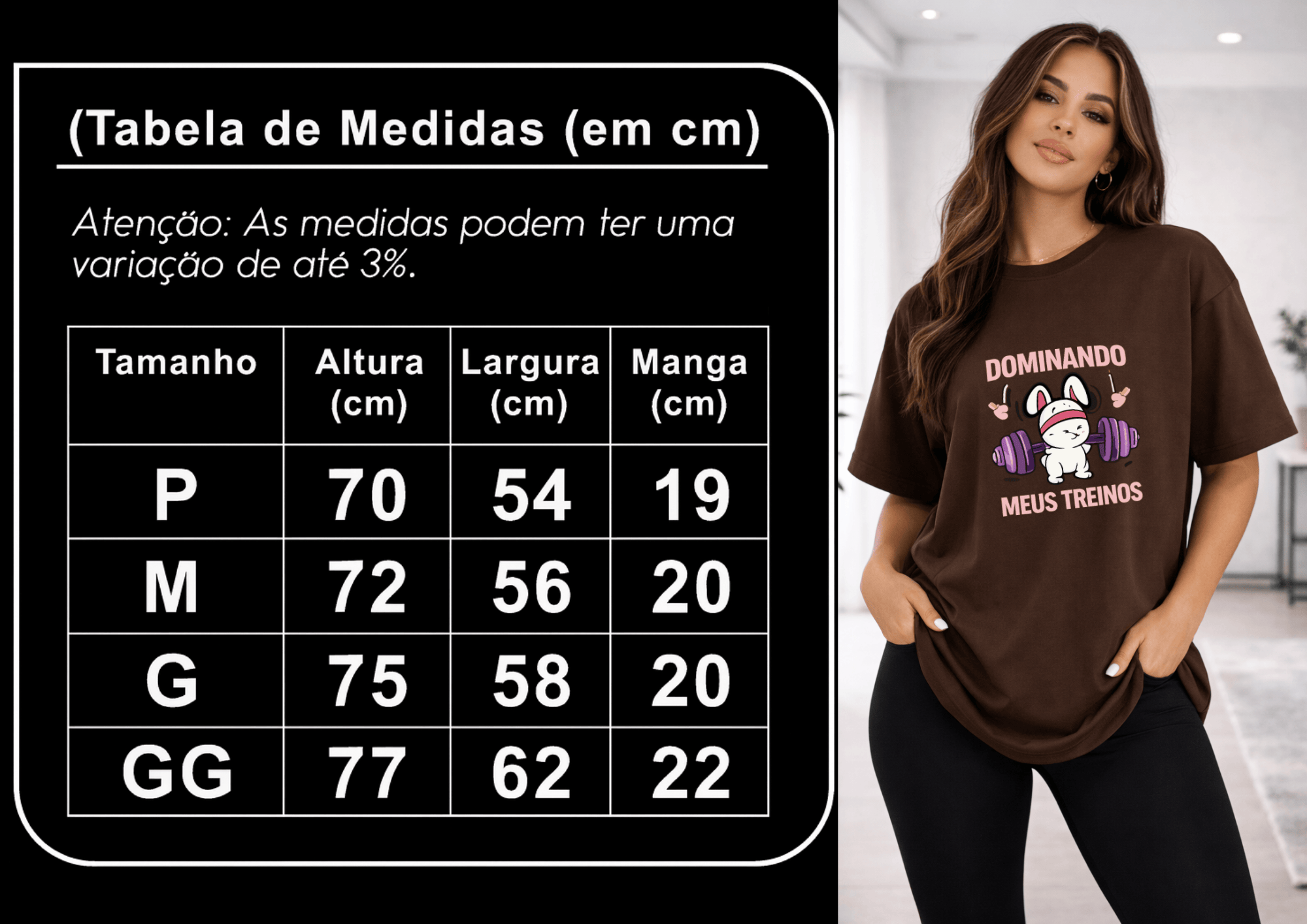 Camisetão Feminino Oversized - Dominando Meus Treinos