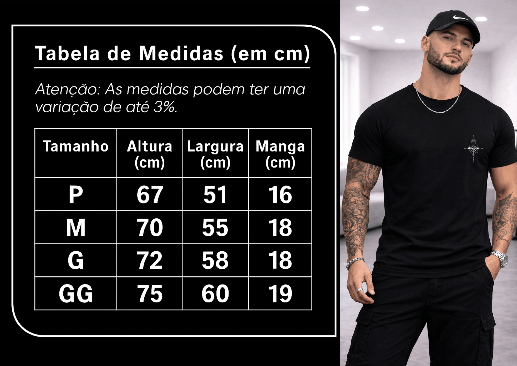 Camiseta Masculina Premium Manga Curta Tradicional - Rosa dos Ventos Minimalista