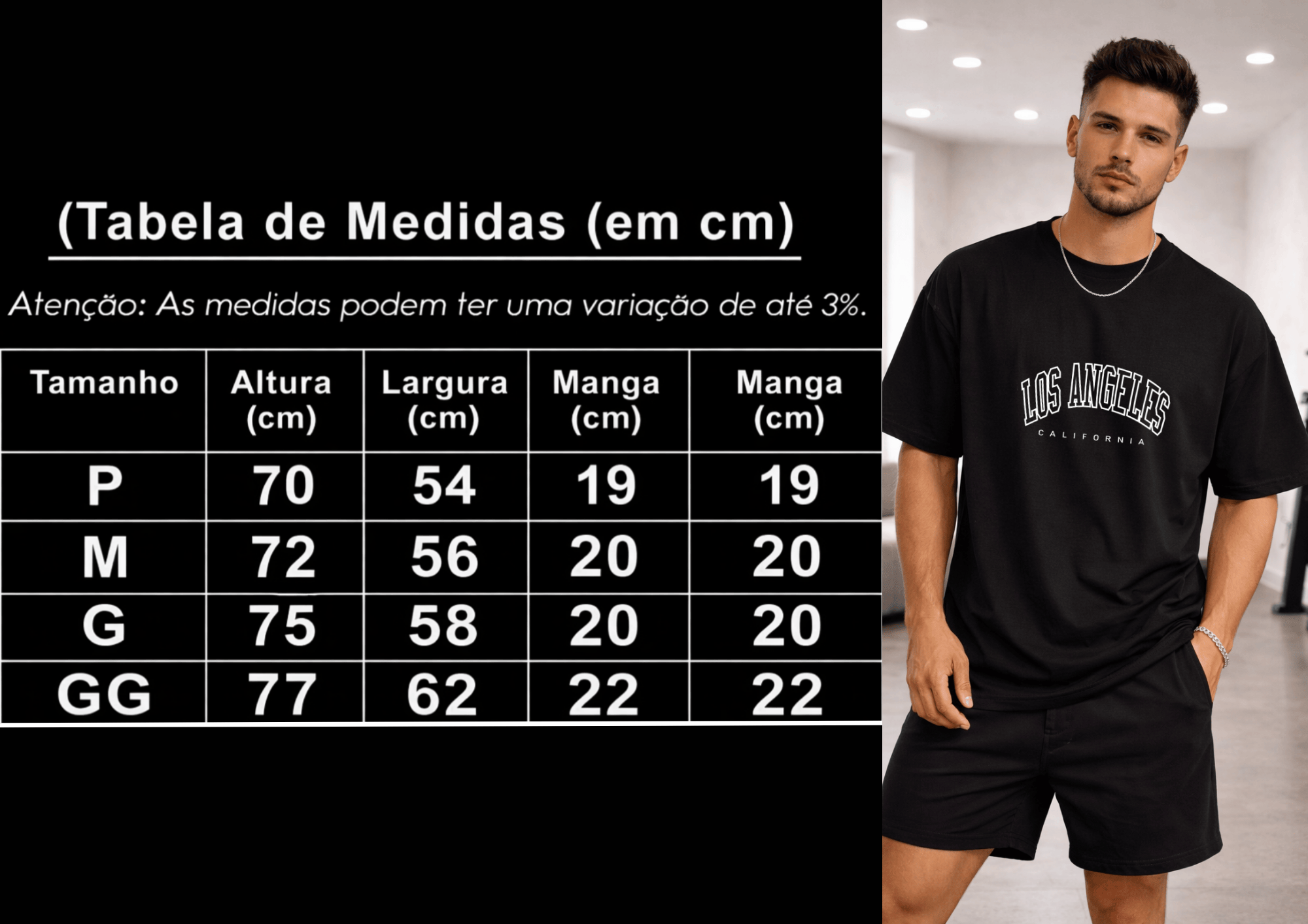 Camisetão Oversized Masculina | Estampa - Los Angeles California