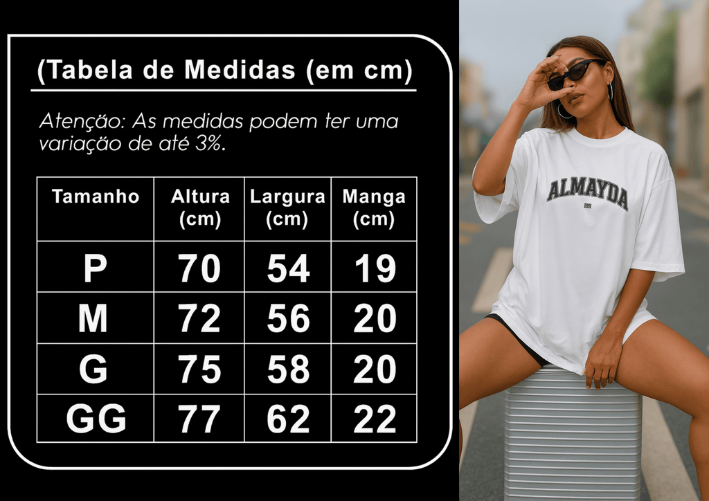 Camiseta Oversized Feminina | Almayda 1991