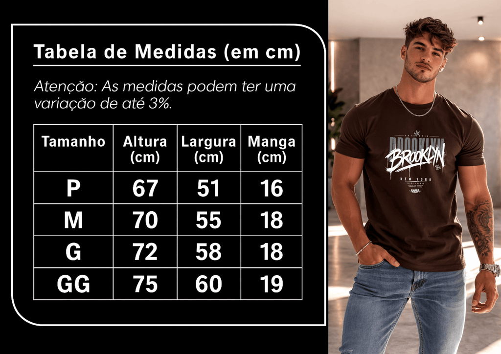 Camiseta Masculina Tradicional Manga Curta - Almayda Crown District