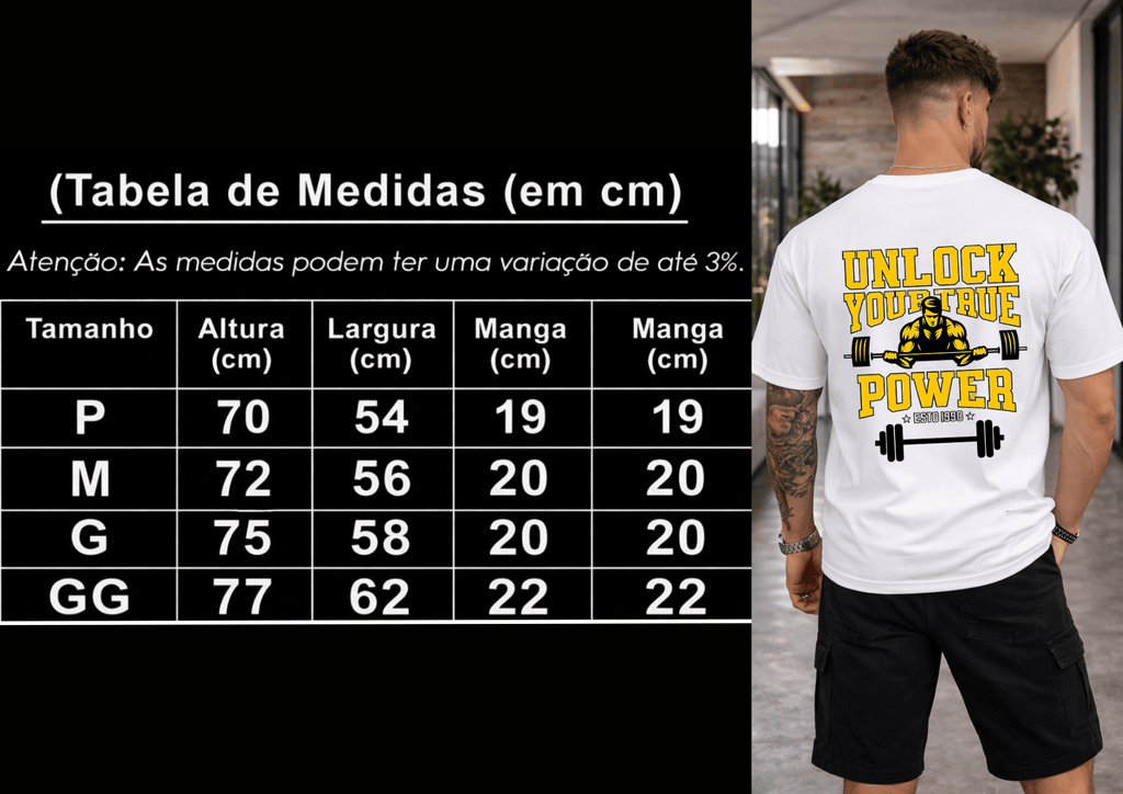 Camisetão Masculino Oversized - Unlock Your True Power