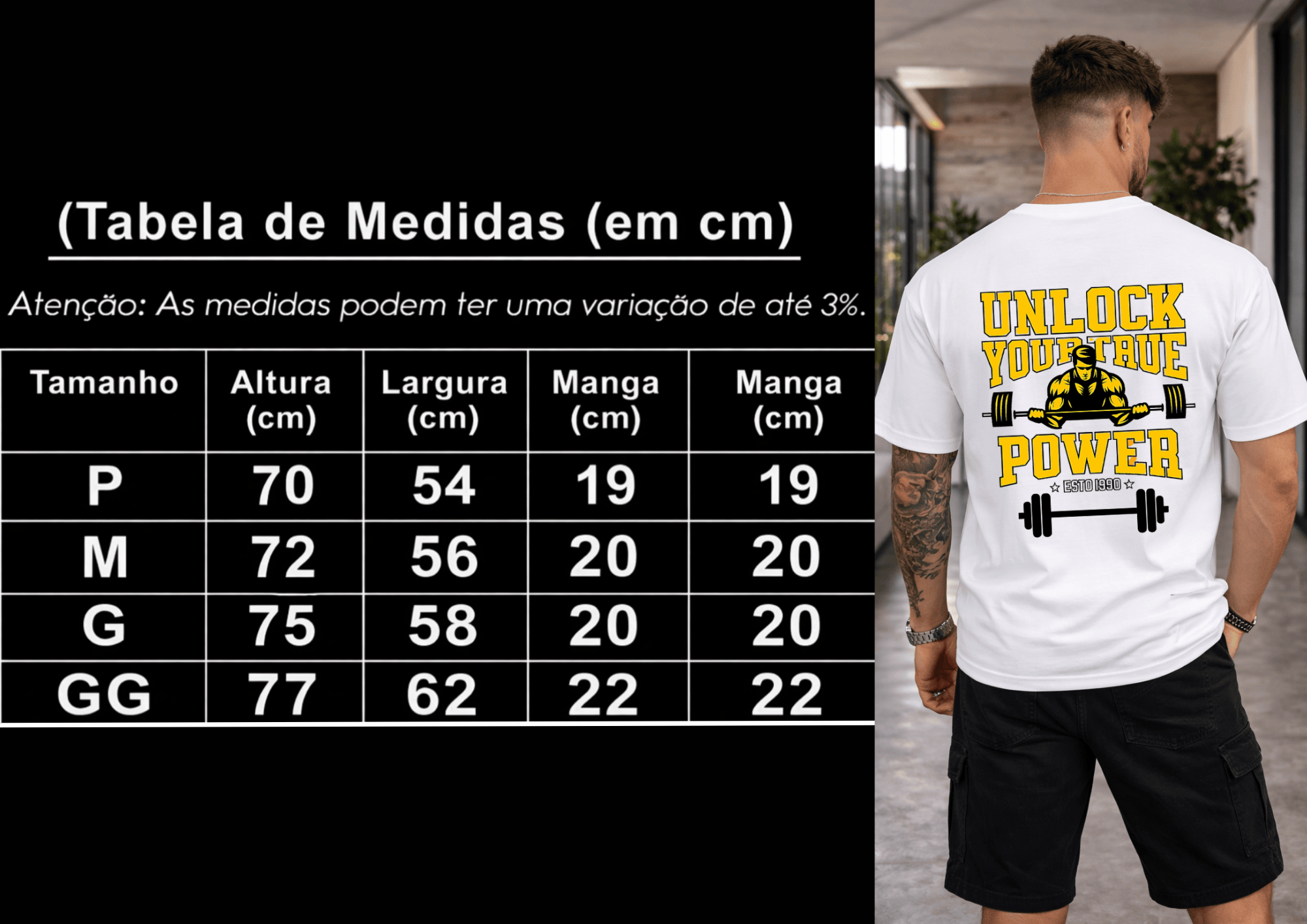 Camisetão Masculino Oversized - Unlock Your True Power
