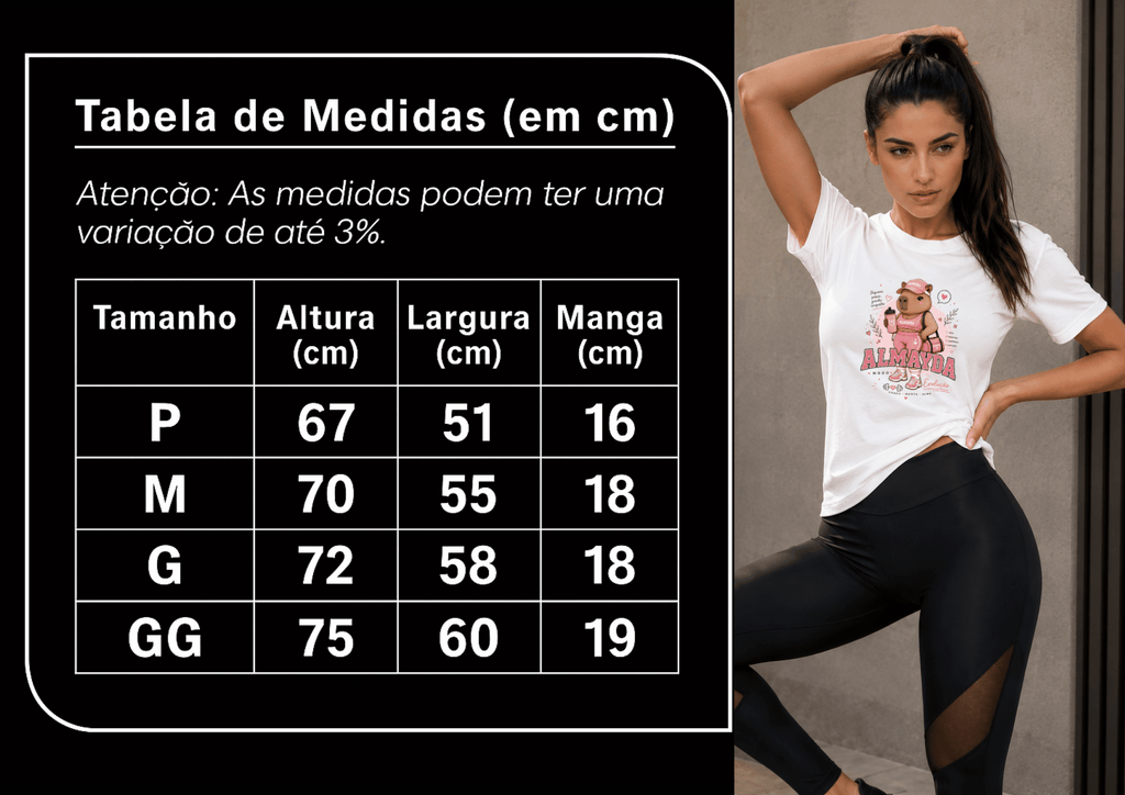 Camiseta Feminina Tradicional Manga Curta -  Almayda Cute But Strong