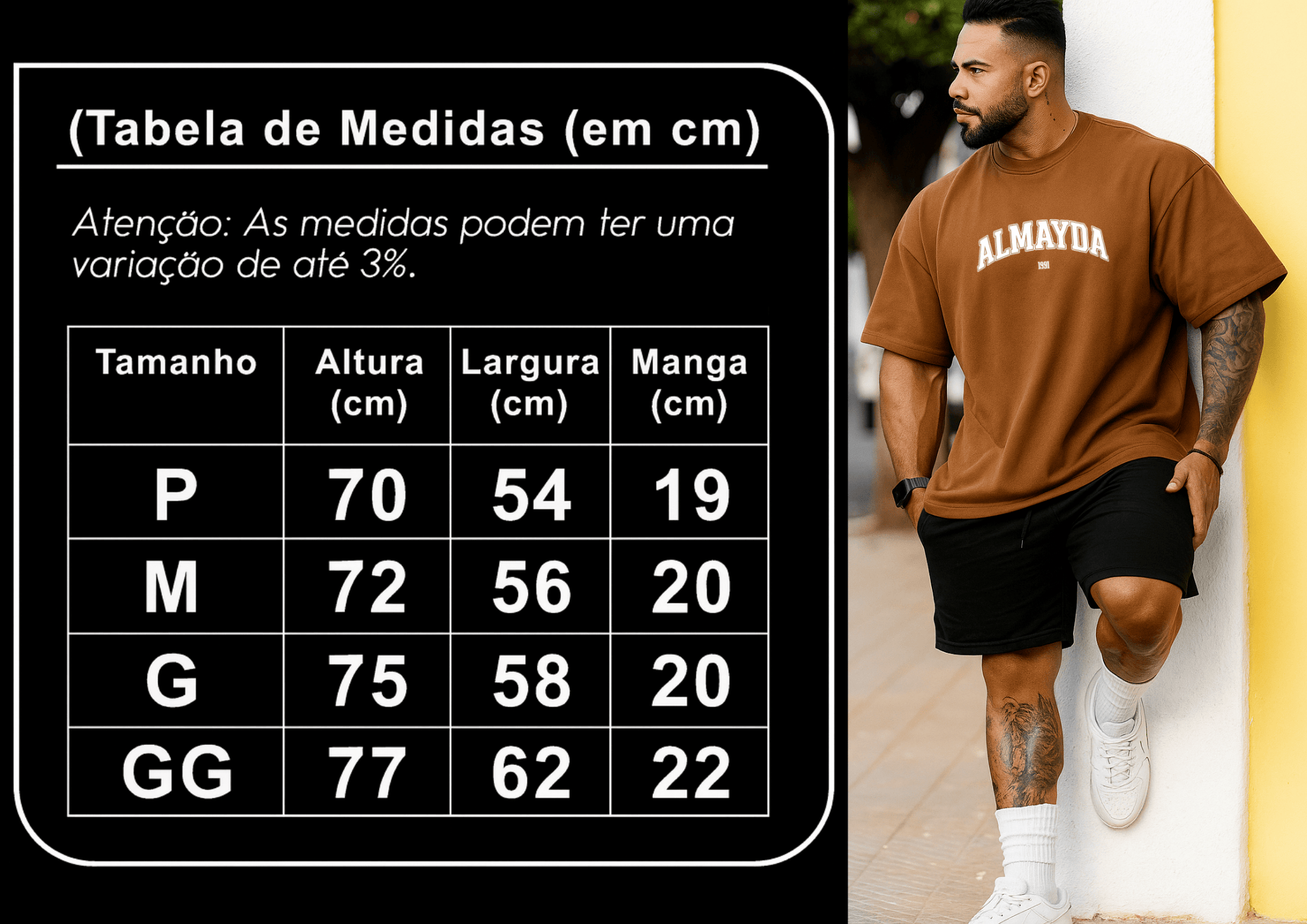 Camiseta Oversized Masculina Premium - Almayda 1991