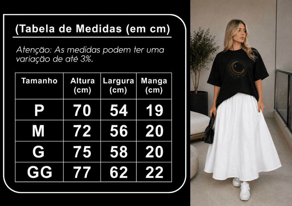 Camisetão Feminino Oversized Almayda - Golden Moon