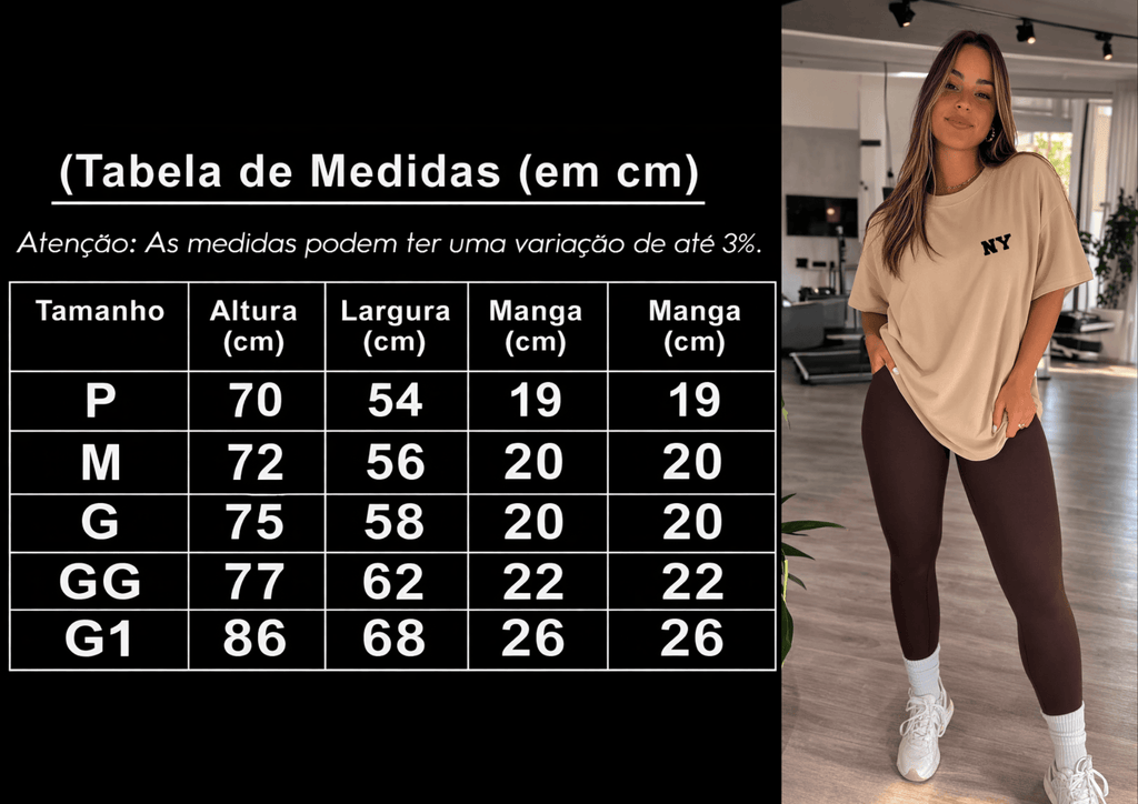 Camiseta Oversized Feminina | Estampa NY