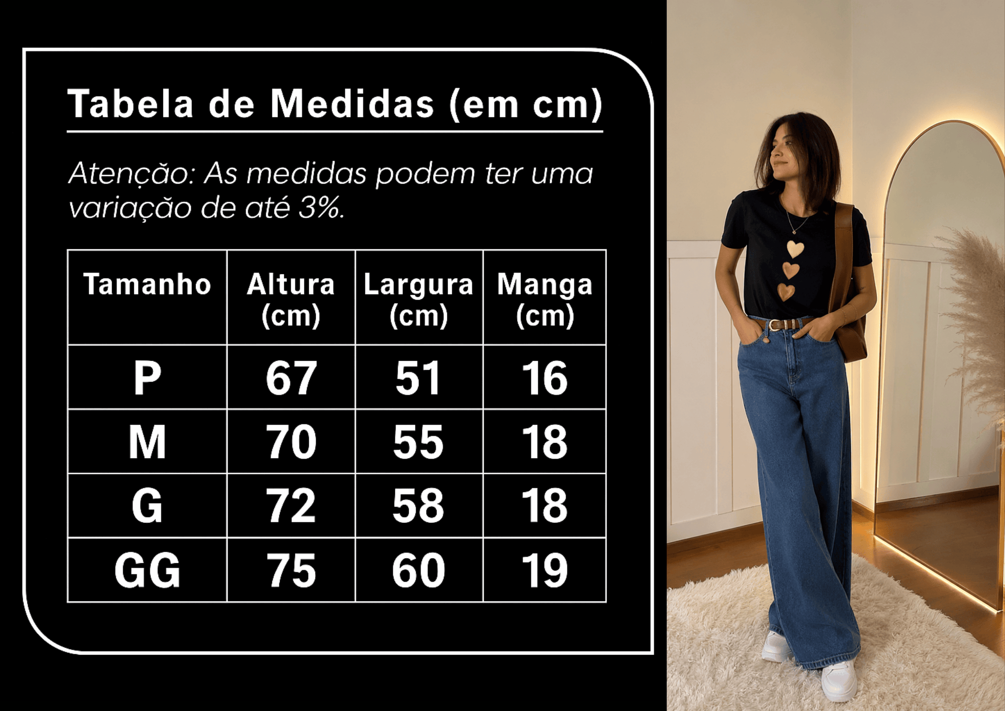 Camiseta Feminina Manga Curta - Golden Love Line