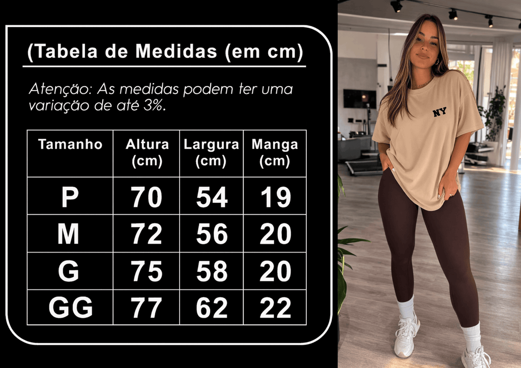 Camisetão Oversized Feminina | Estampa NY