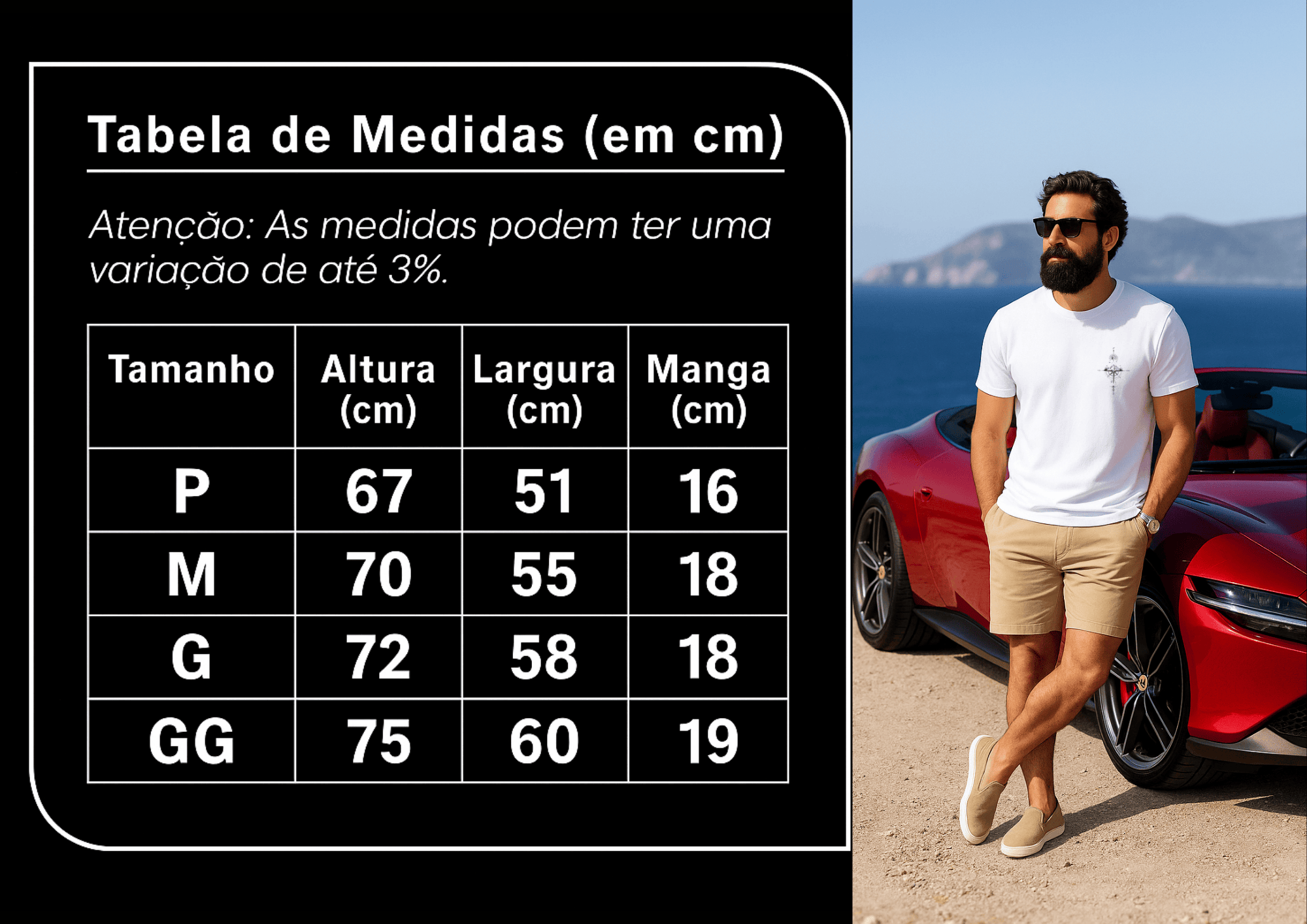 Camiseta Masculina Premium - Rosa dos Ventos Minimalista