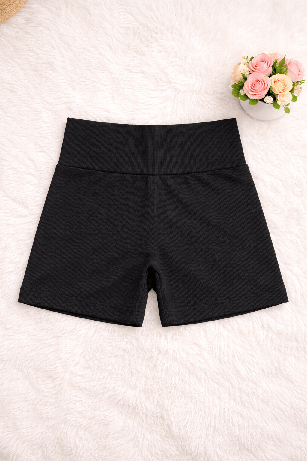 Kit 3 Shorts Femininos Canelados Fitness | Verde, Cinza e Preto