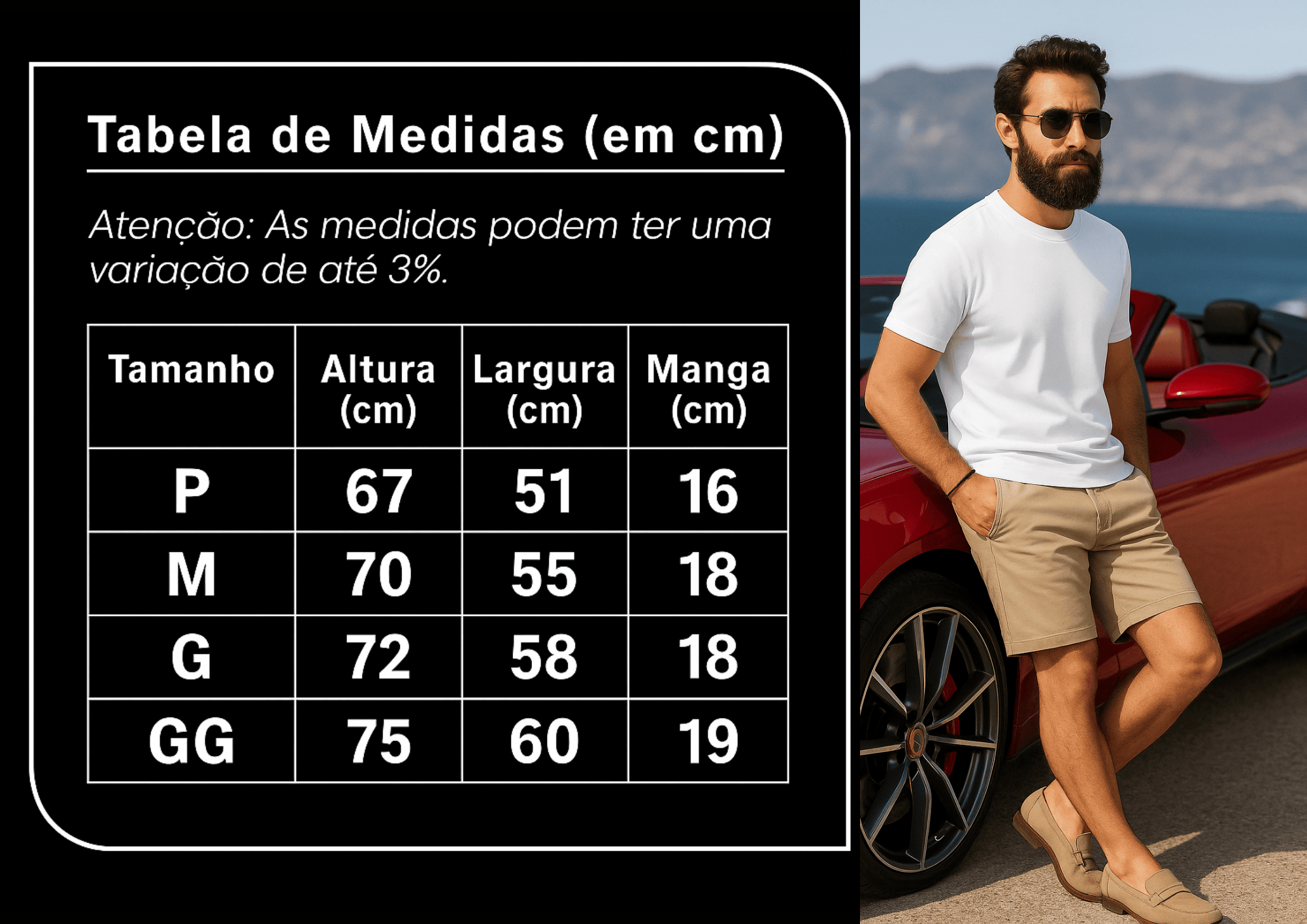 Camiseta Masculina Lisa - Premium