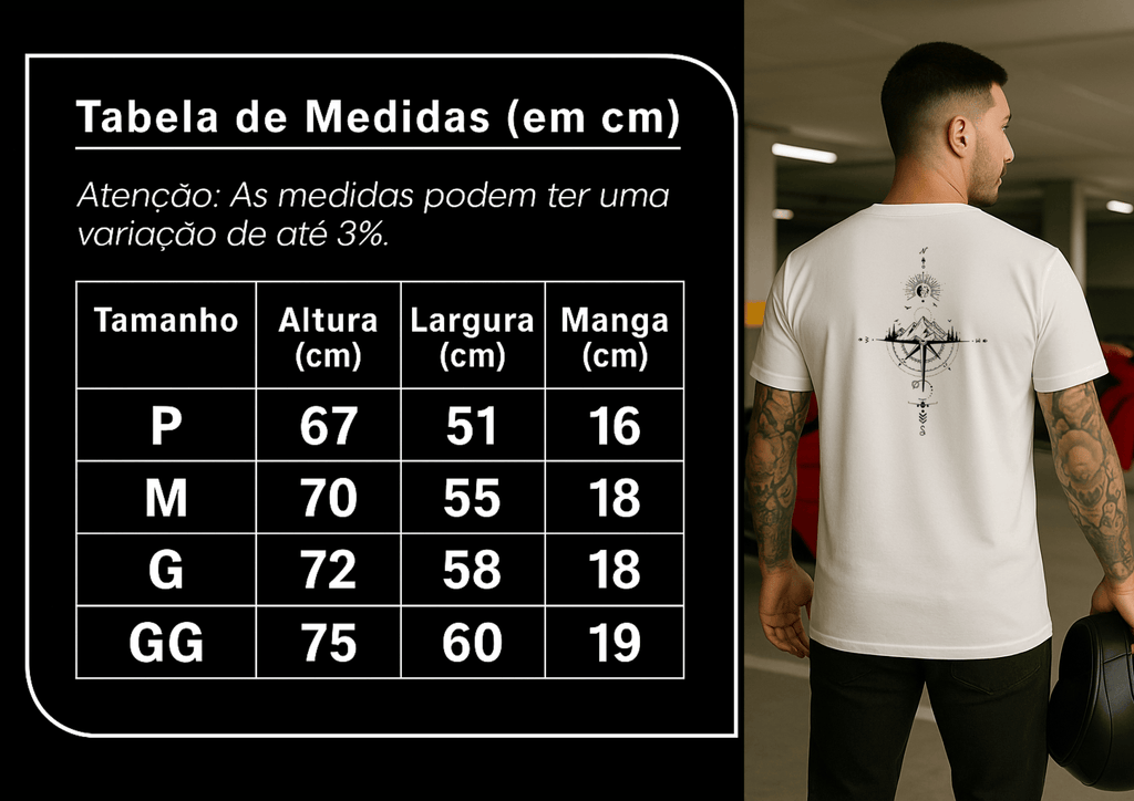 Camiseta Masculina | Estampa - Rosa dos Ventos