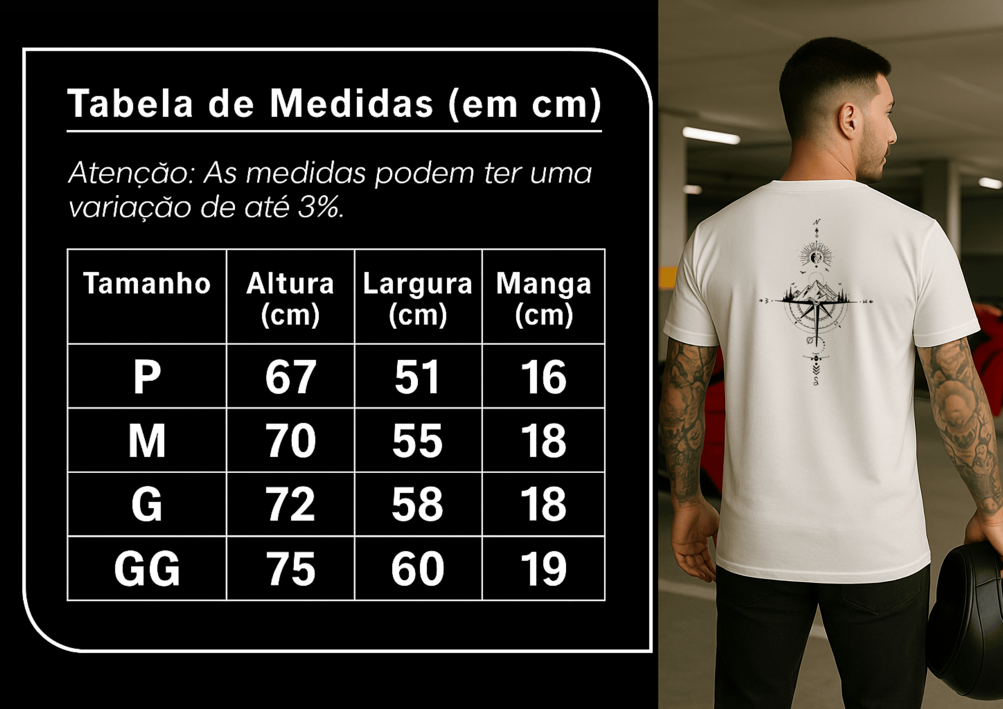 Camiseta Masculina | Estampa - Rosa dos Ventos