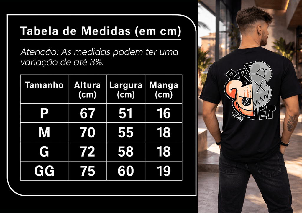 Camiseta Masculina Premium Manga Curta Tradicional  - Urso Bear