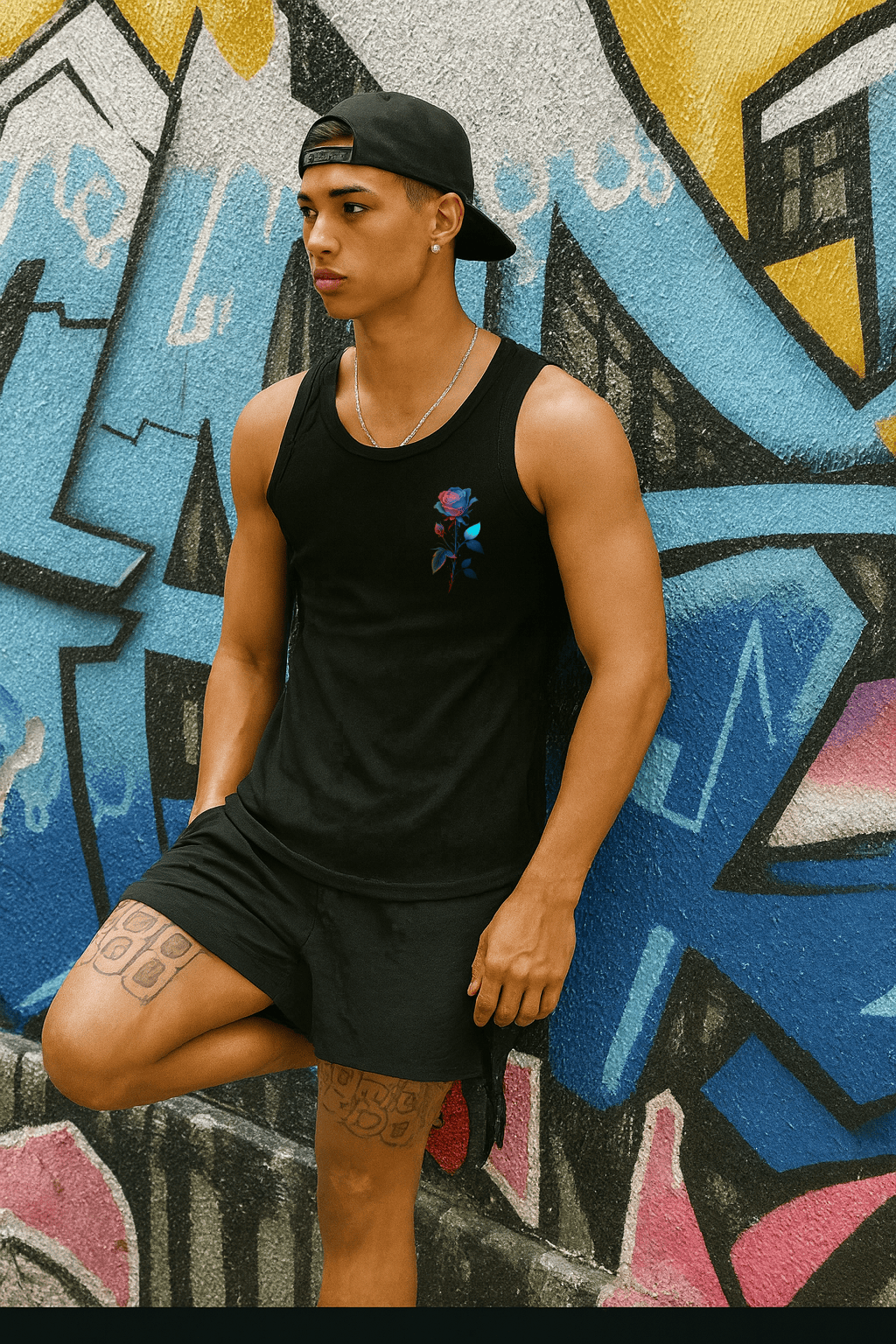 Camiseta Regata Masculina - Rose Pain Blue