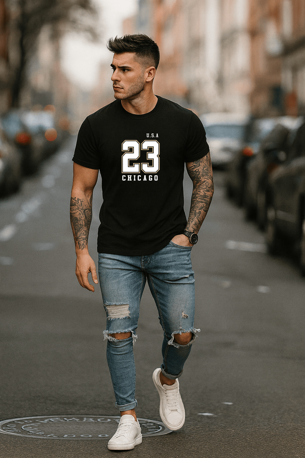 Camiseta Masculina Premium - U.S.A 23 CHICAGO