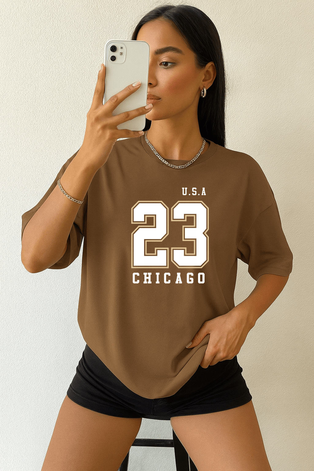 Camiseta Oversized Feminina -  U.S.A 23 Chicago