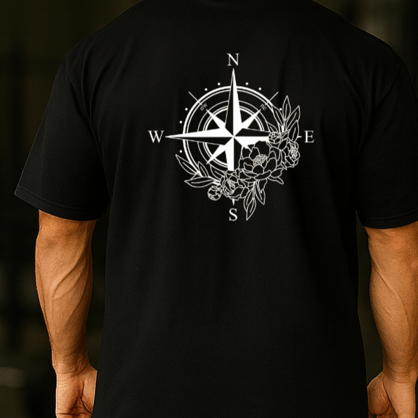 Camiseta Oversized Masculina | Estampa - Rosa dos Ventos