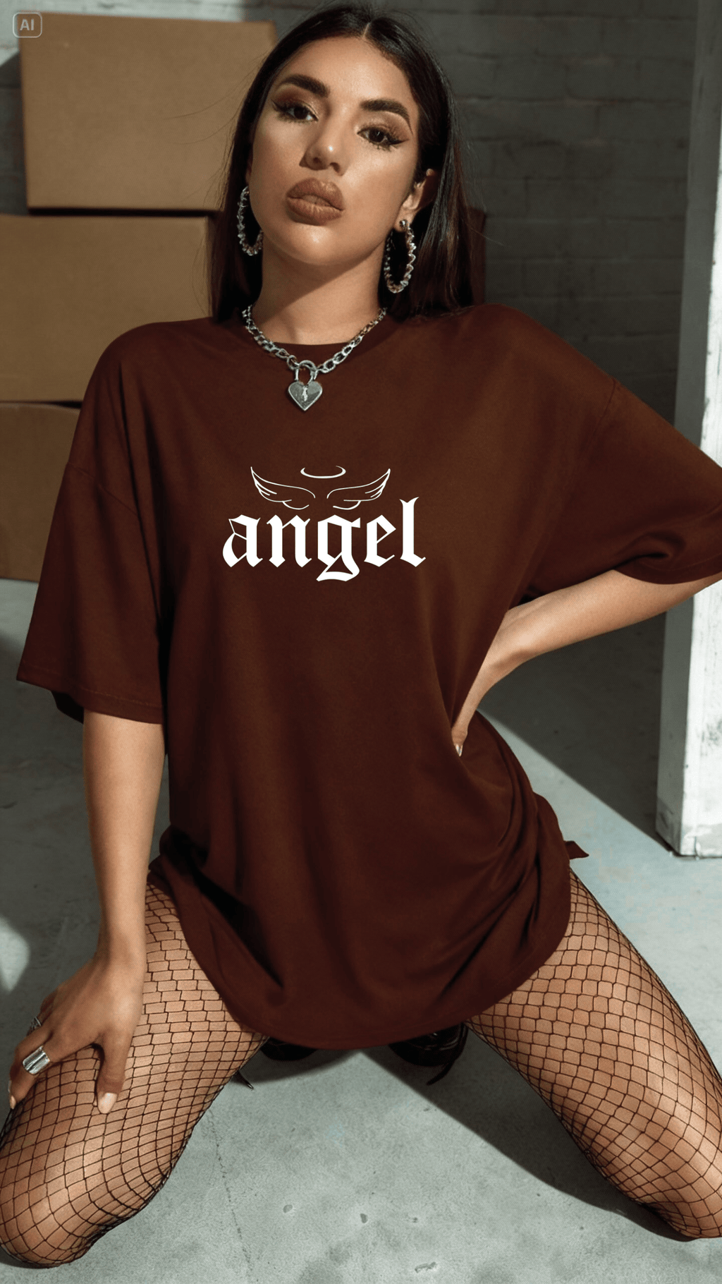 Camiseta Oversized Feminina -  Dark Angel