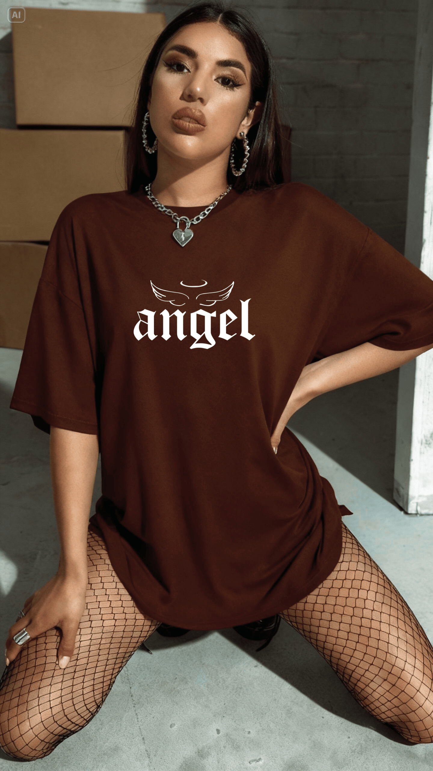Camiseta Oversized Feminina -  Dark Angel