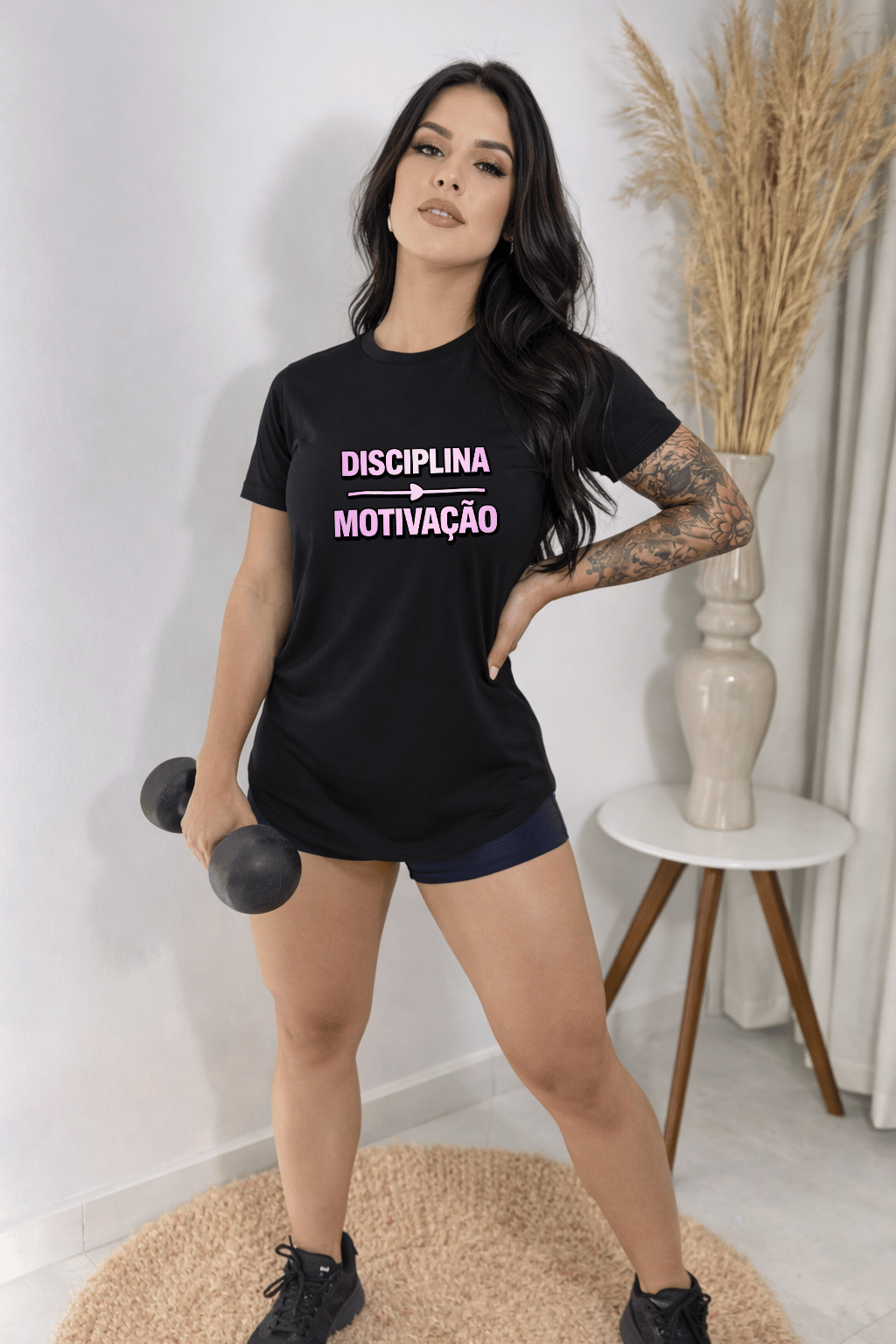 Camiseta Feminina Tradicional Manga Curta Almayda - Disciplina e Motivação
