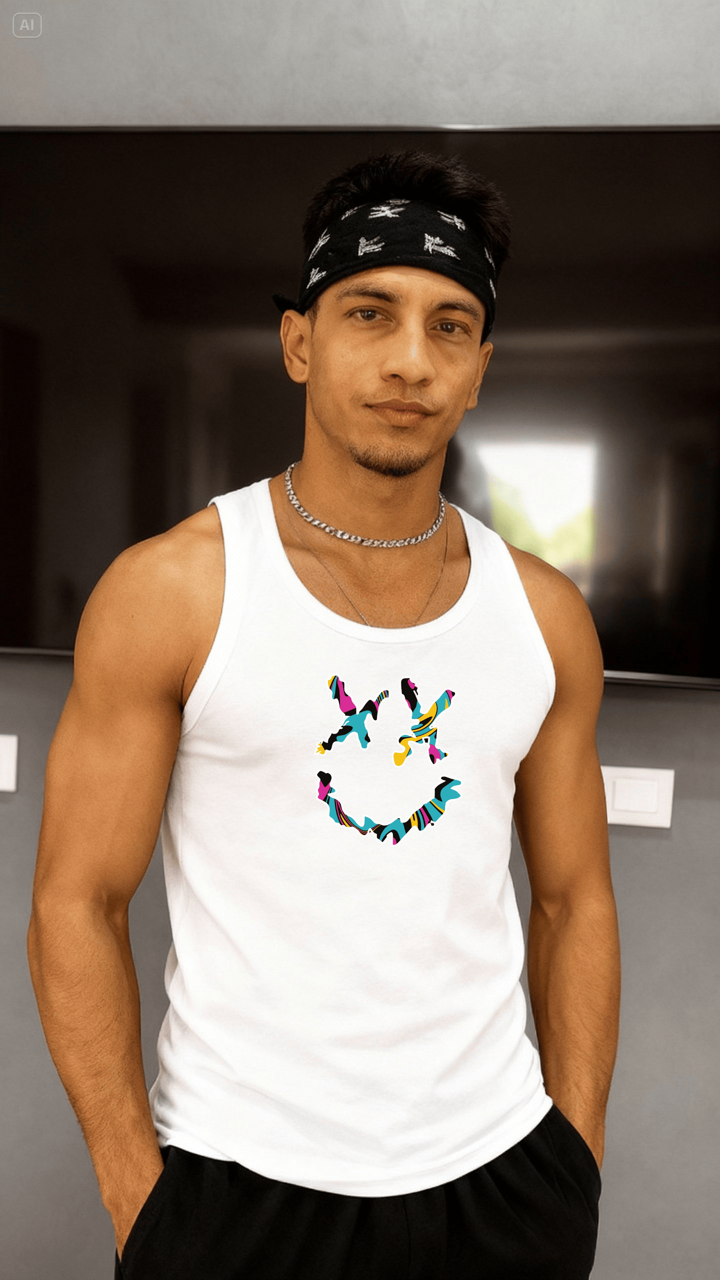 Camiseta Regata Masculina - Smiley | Streetwear Casual