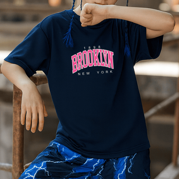 Camiseta Infantil Feminina - Pink Brooklyn Girl