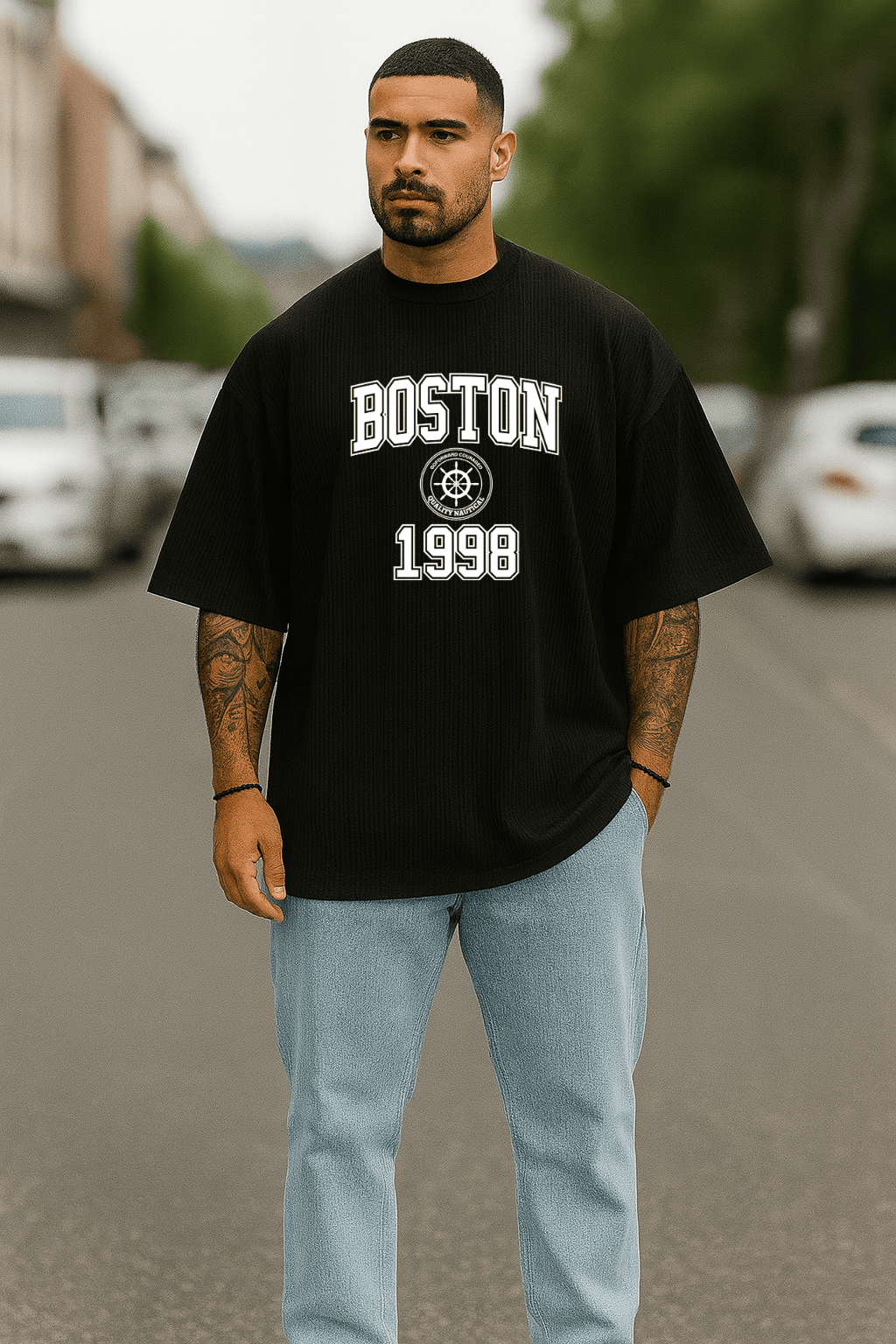 Camiseta Oversized Masculina -  Boston 1998