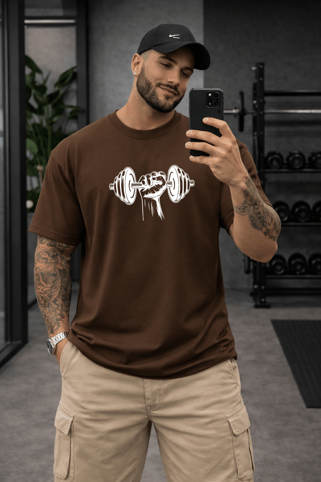 Camiseta Oversized Masculina | Estampa - Halteres