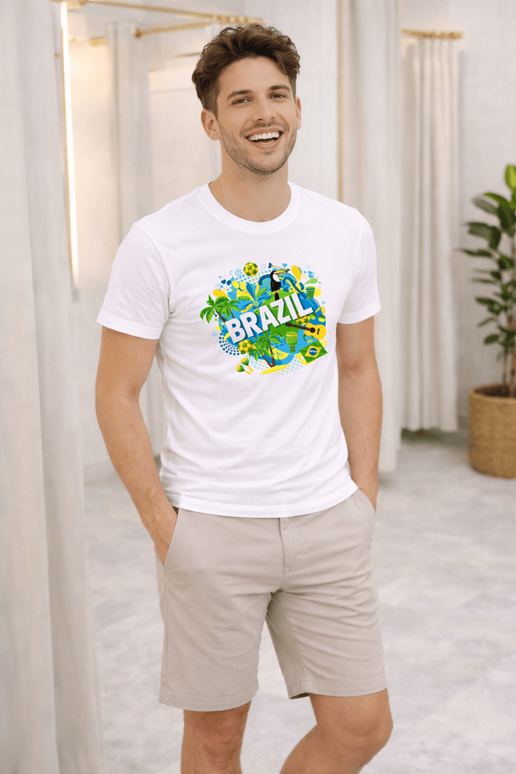Camiseta Premium Manga Curta Tradicional  Masculina Brasil | Estilo Nacional & Conforto