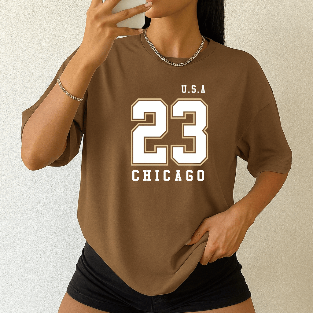Camiseta Oversized Feminina -  U.S.A 23 Chicago