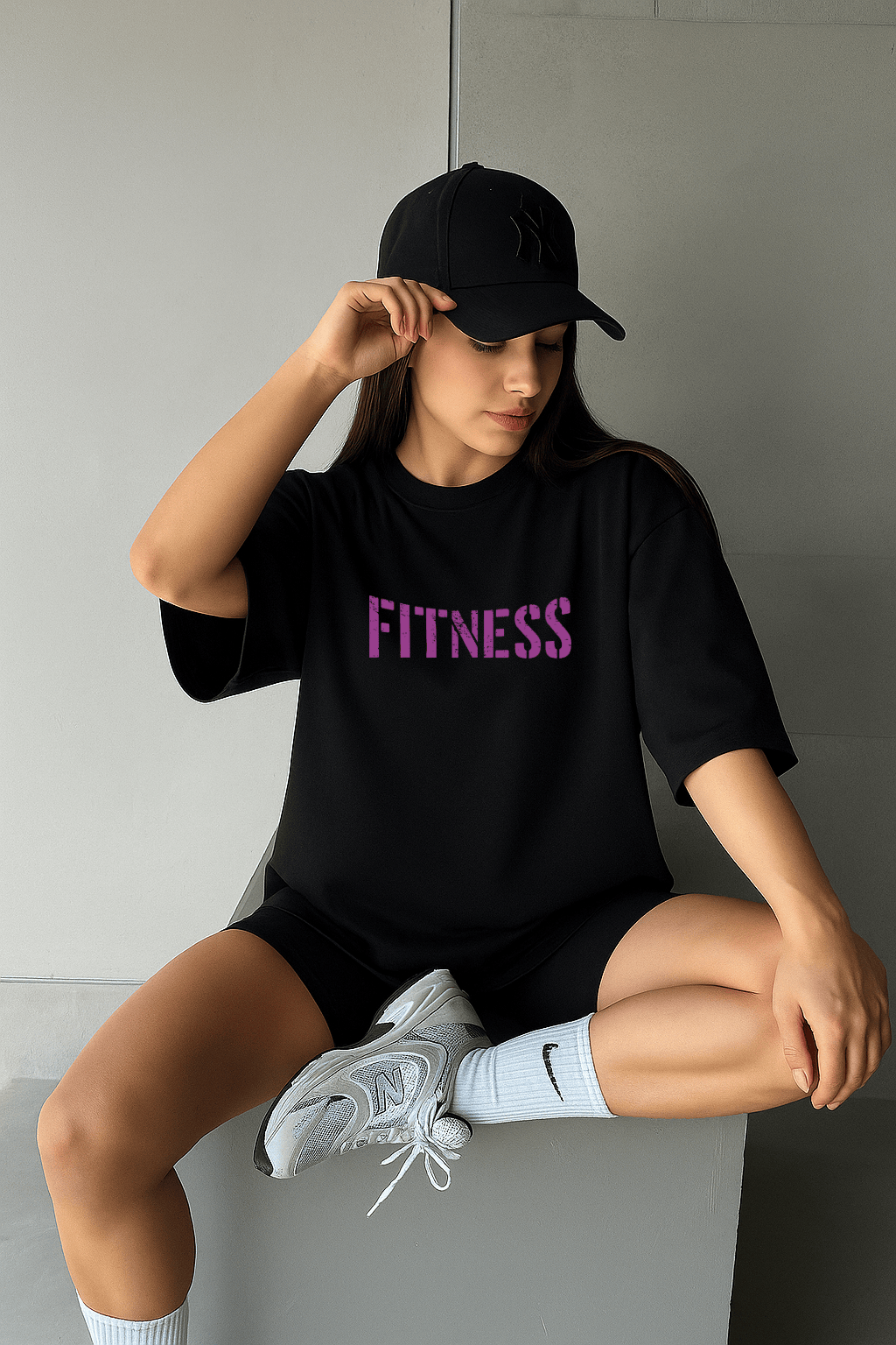 Camiseta Oversized Feminina | Estampa Fitness