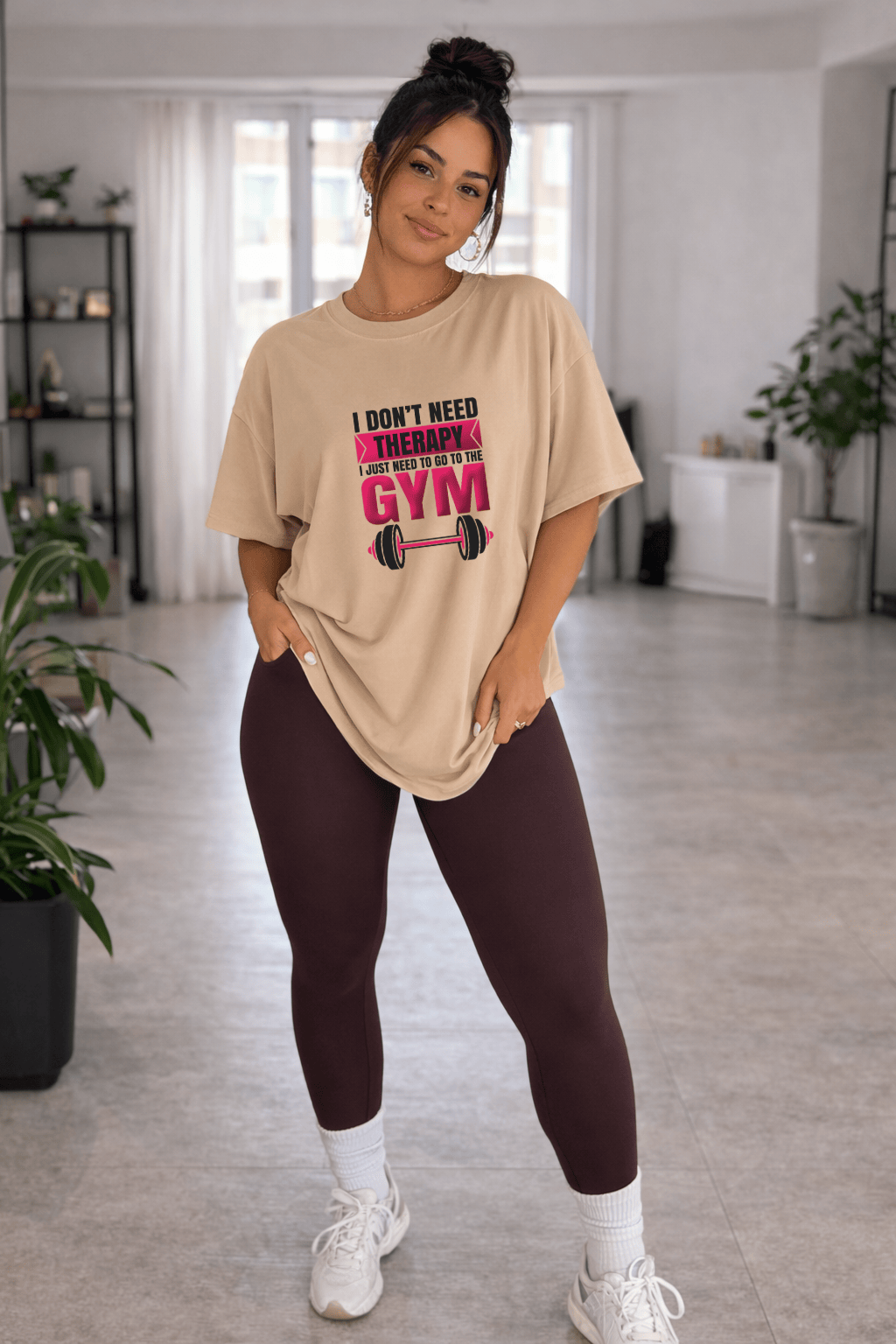 Camisetão Oversized Feminina | Estampa - Motivacional Gym