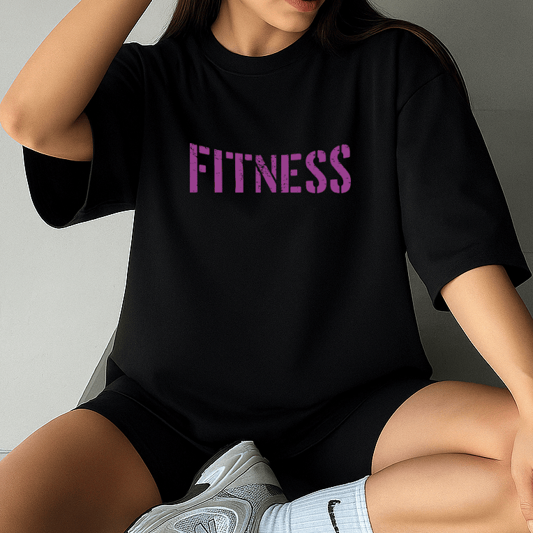 Camiseta Oversized Feminina | Estampa Fitness
