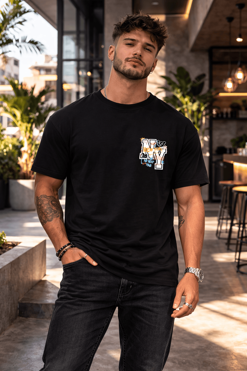 Camiseta Masculina Premium Manga Curta Tradicional  |  NY Graffiti