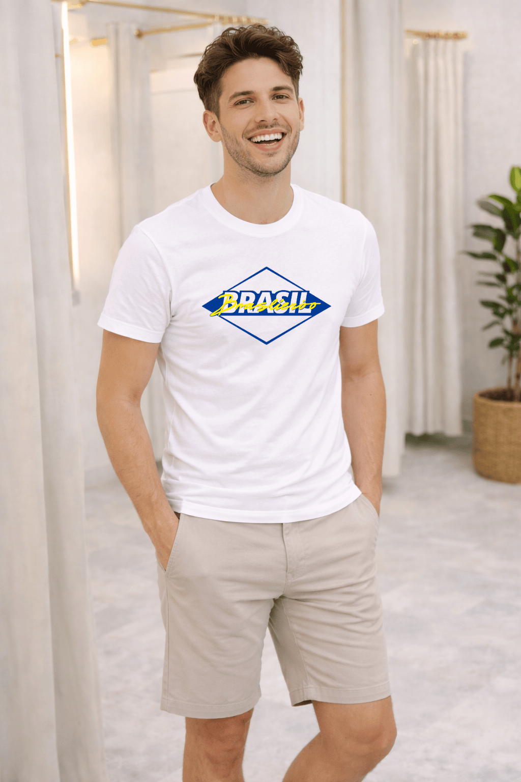 Camiseta Premium Manga Curta Tradicional Masculina Brasil Vibes