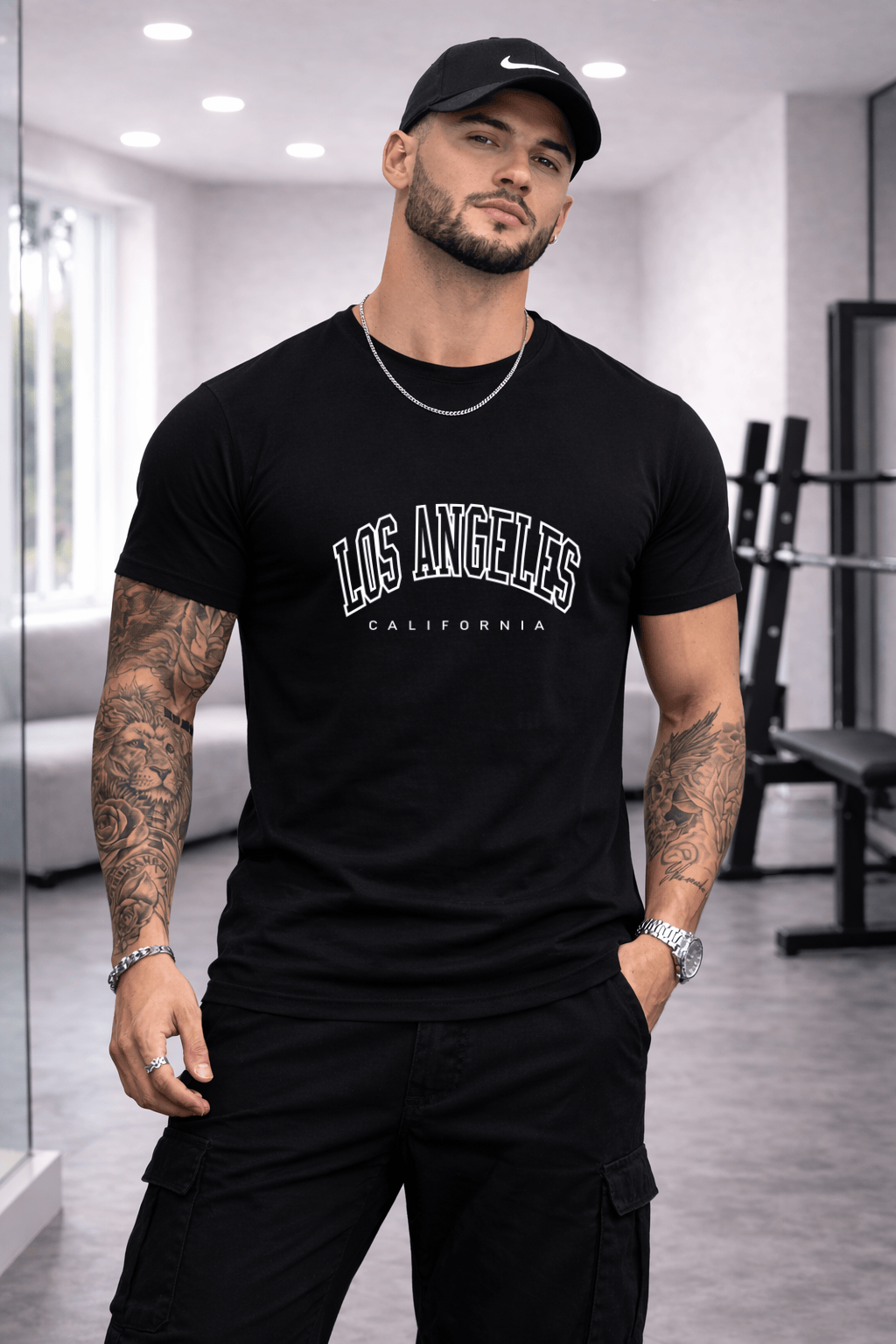 Camiseta Masculina Premium Manga Curta Tradicional  - Los Angeles California