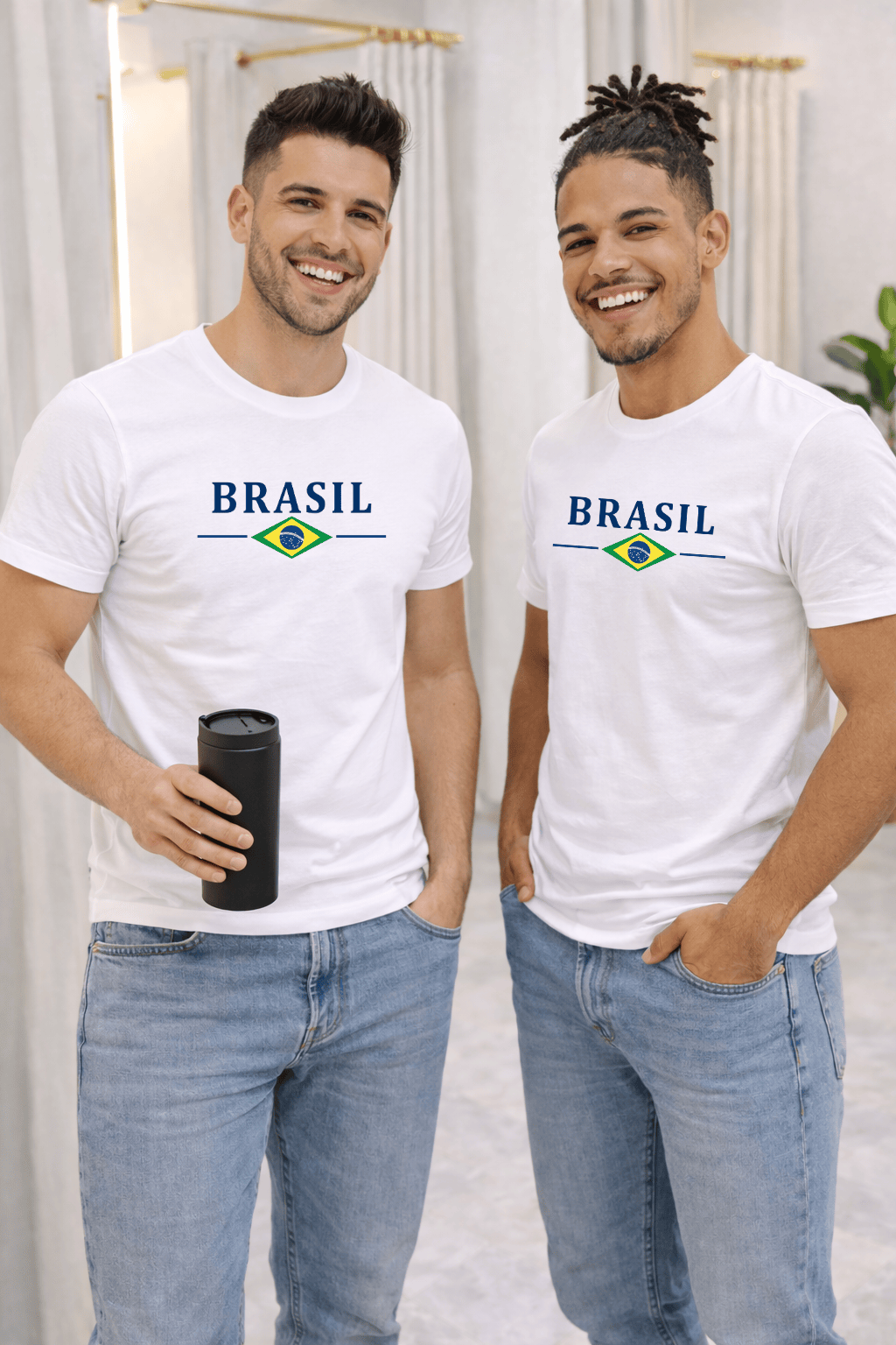 Camiseta Premium Manga Curta Tradicional Masculina Brasil Urban | Casual 100% Algodão